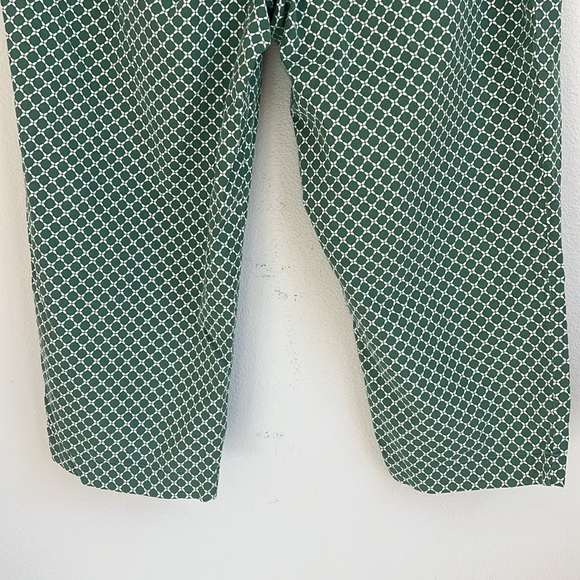 Talbots Green White Cotton Crop Pants - Picture 7 of 10